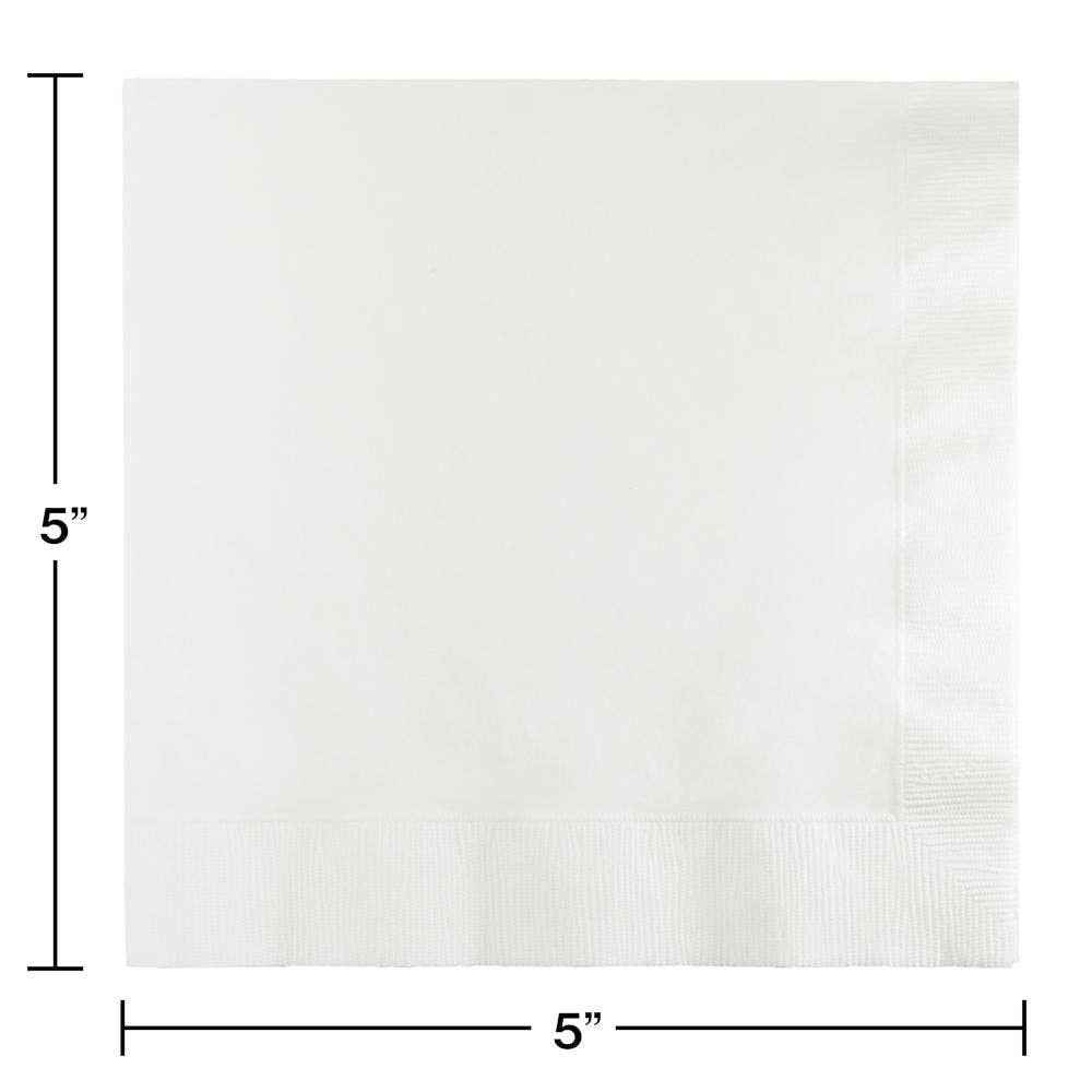 White Value Friendly Beverage Napkins, 20/Pkg