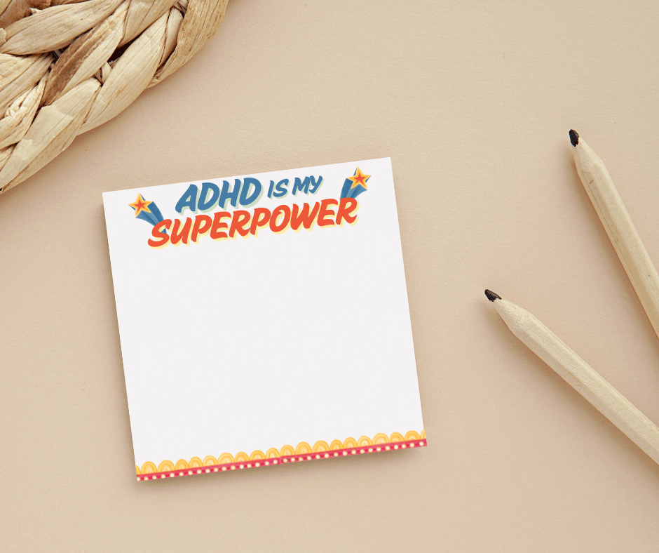ADHD Is My Superpower Sticky Notes – Funny Shooting Star Notepad for Neurodivergent Minds