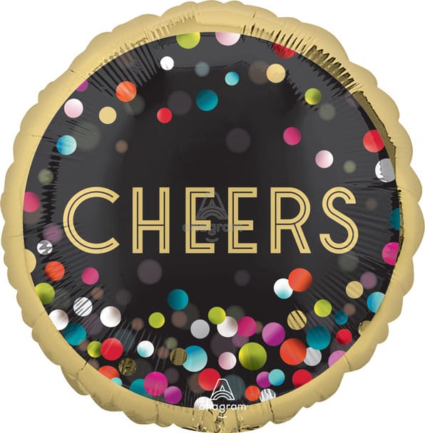 18" Cheers Colorful Confetti Balloon