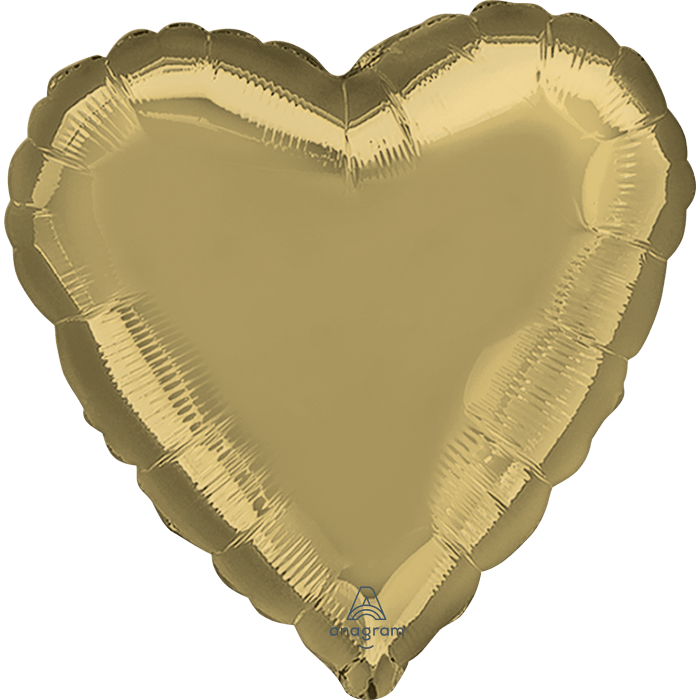 18" White Gold Heart Balloon