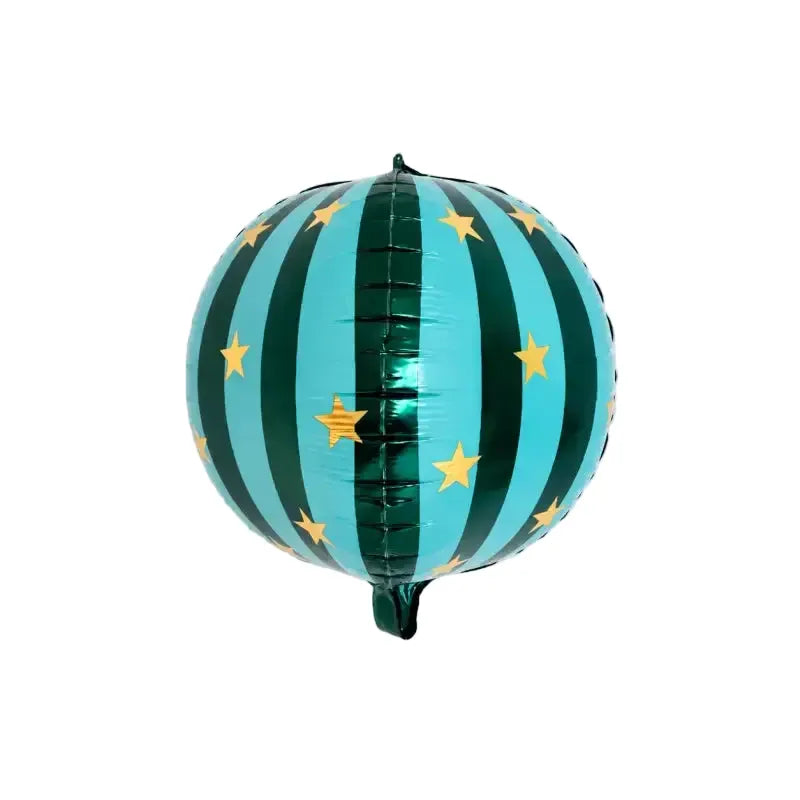 22" Green Stripe Star Ball Balloon