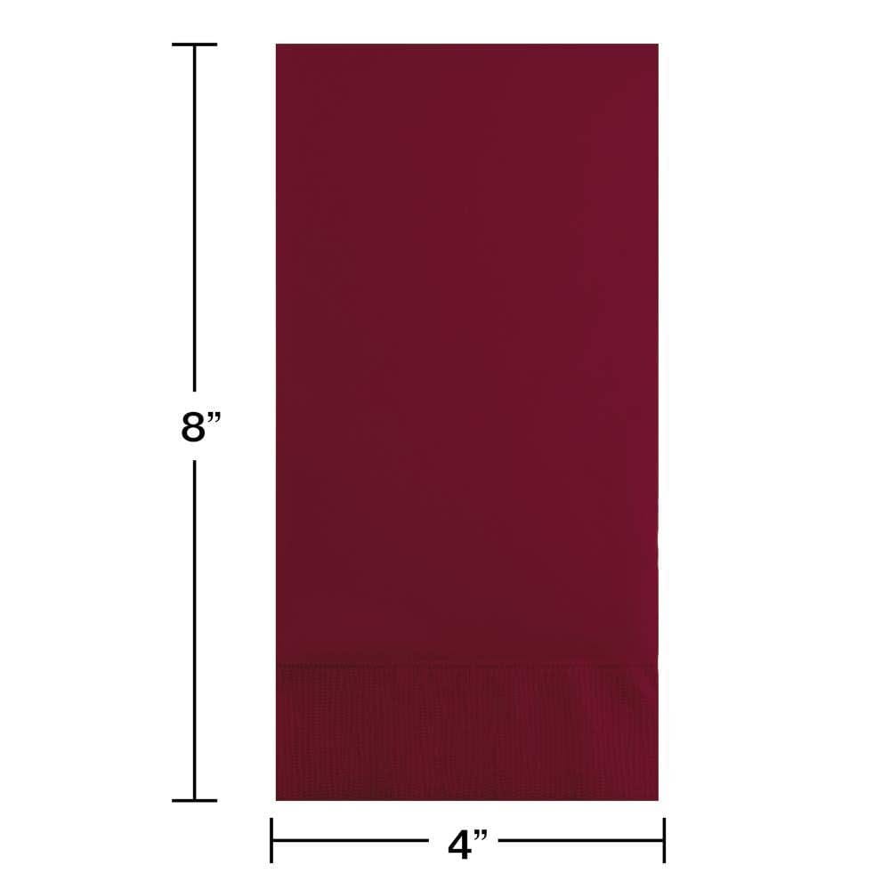 Burgundy 3 Ply Guest Towels, 16/Pkg