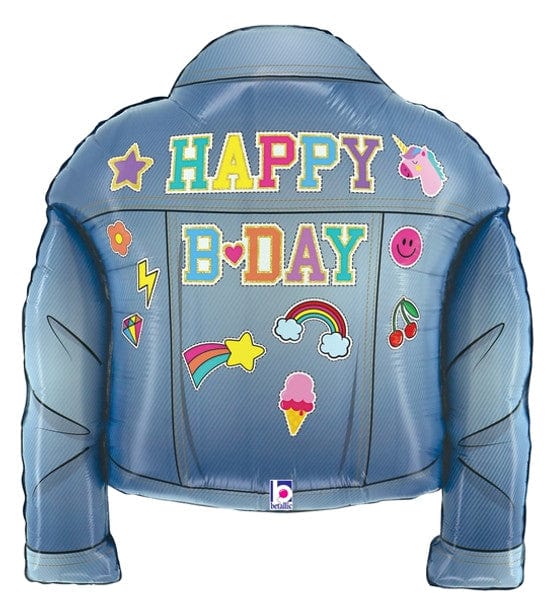 26" Happy Bday Jean Jacket Balloon