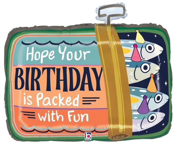 25" Happy Birthday Sardines Balloon