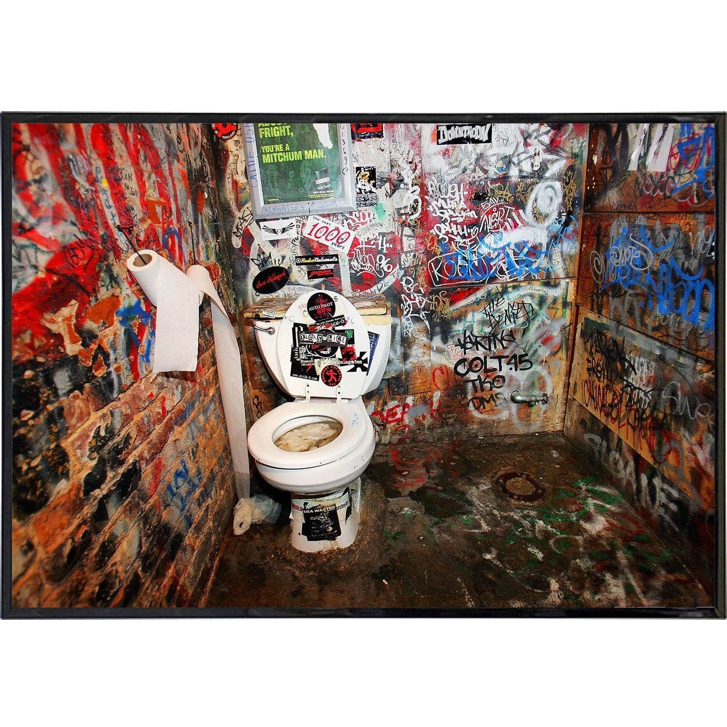 CBGB Bathroom Photo Print: Framed Print