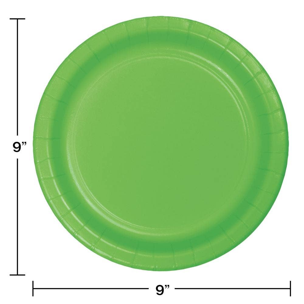 Fresh Lime Green Value 8.75" Paper Dinner Plate, 8/Pkg