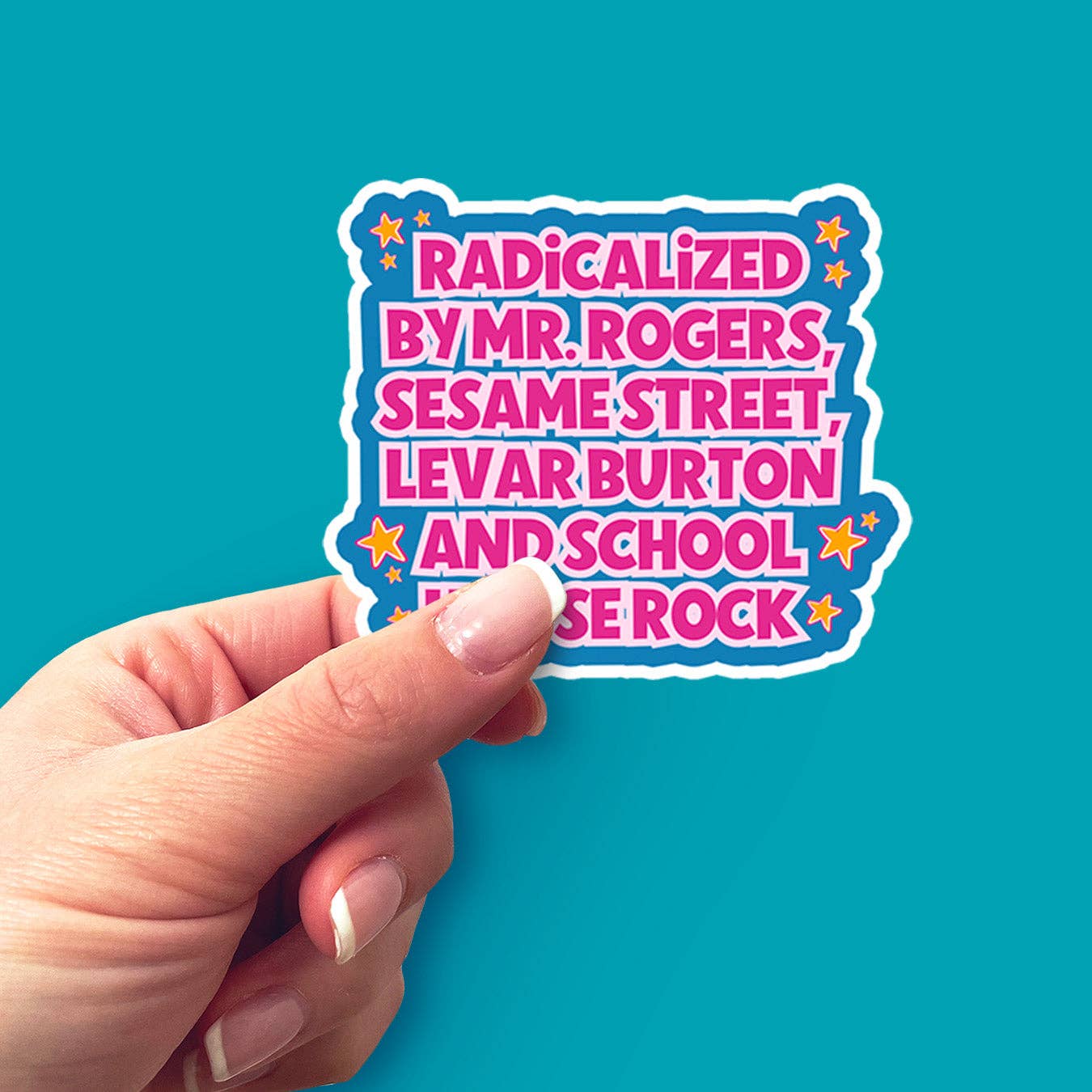Radicalized by Mr. Rogers Sticker | Funny Nostalgic Vinyl Decal for 80s & 90s Kids