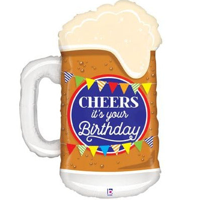 34" Birthday Beer Cheers Balloon