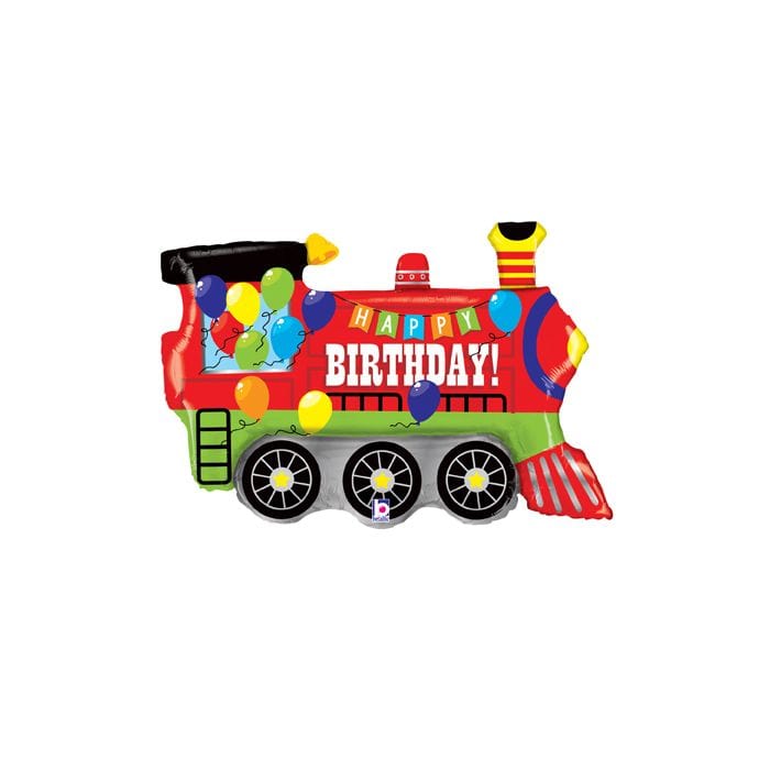 37" Happy Birthday Party Train Balloon