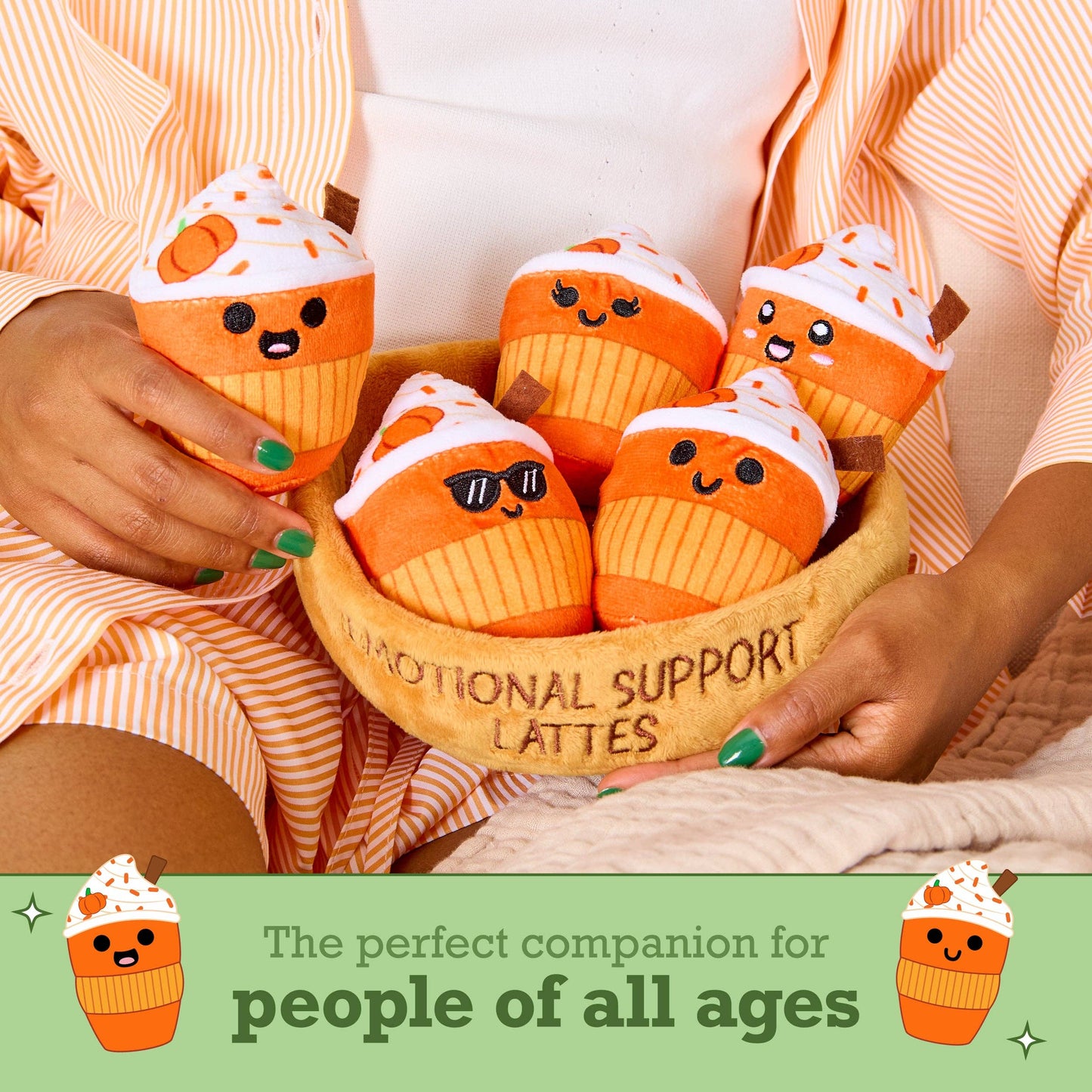 Emotional Support Latte – Set of 5 Plush Coffees