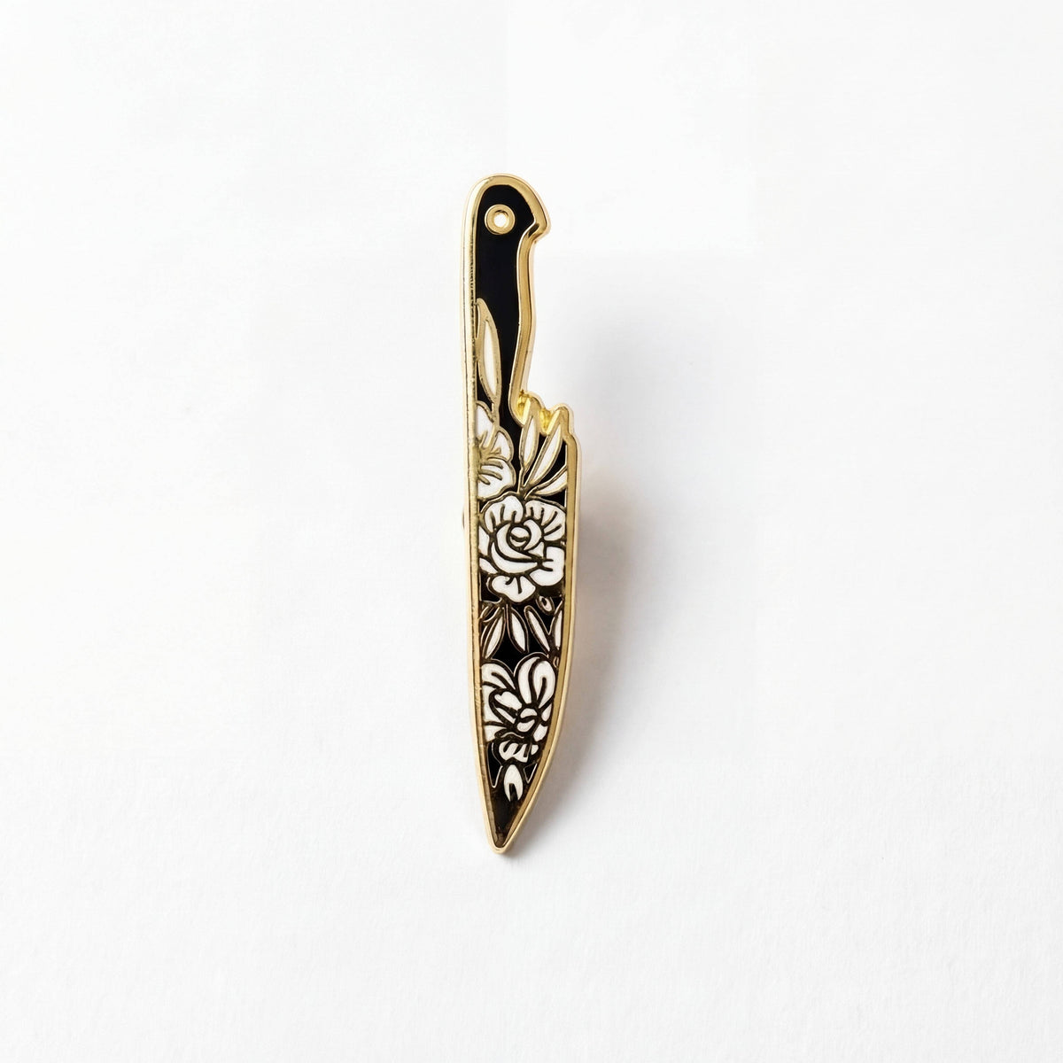 Floral Knife Pin (Black/Gold Variant)
