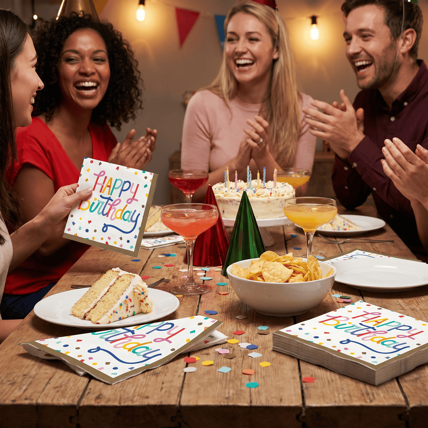 Birthday Confetti 2Ply Luncheon Napkin, 16/Pkg