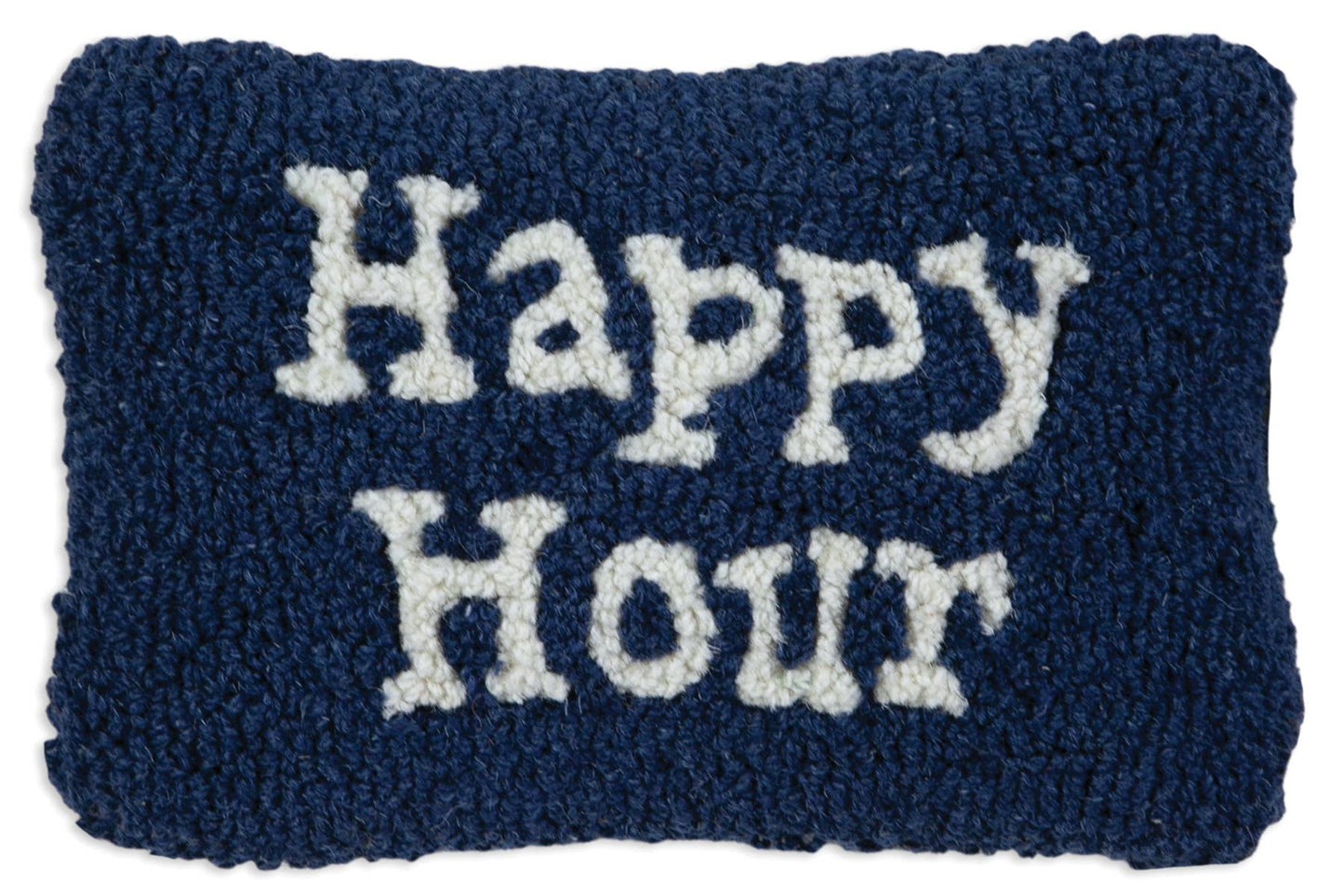 Happy Hour Blue Hand Hooked Wool Throw/Decorative Pillow