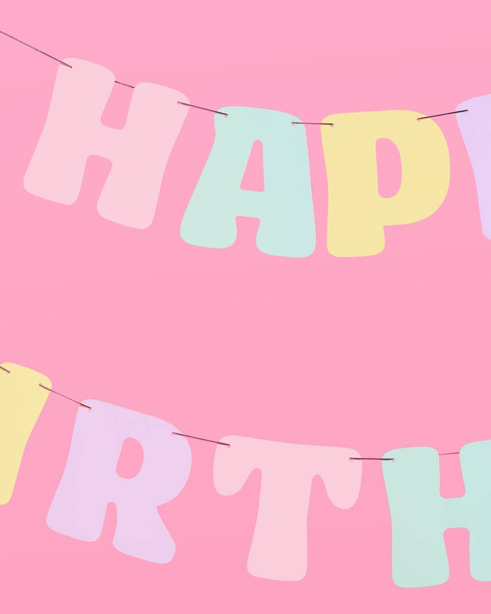 Happy Birthday Pastel Party Banner, Bday Decor, Supplies