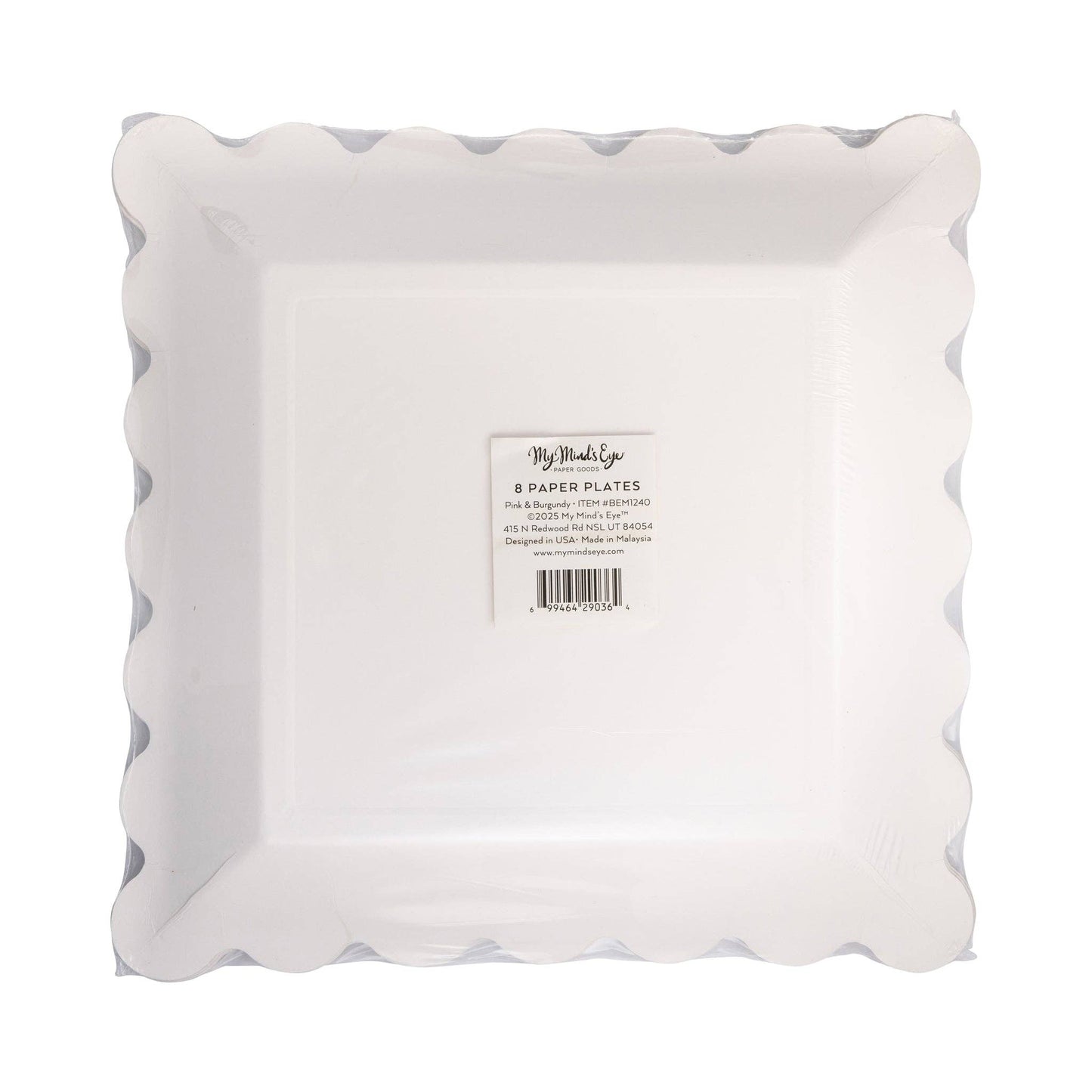 Pink & Burgundy Striped Plate