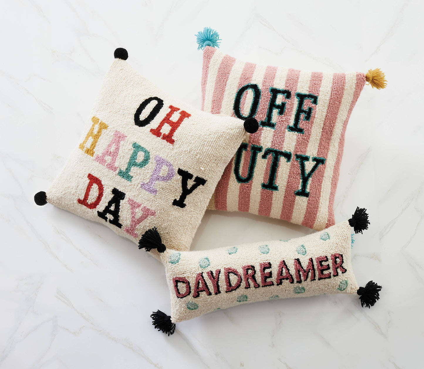 Off Duty With Tassels Hook Pillow