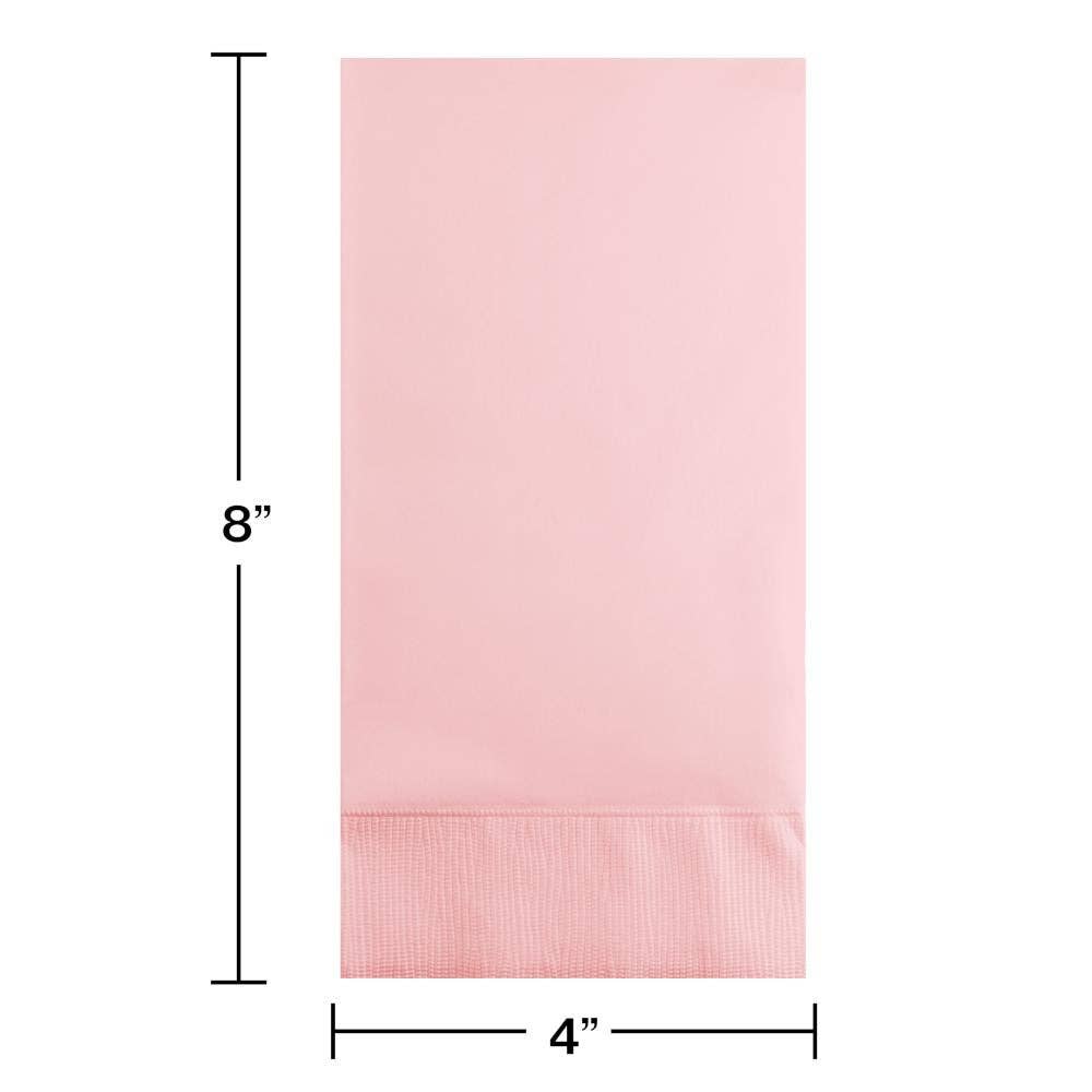Classic Pink 3 Ply Guest Towels, 16/Pkg