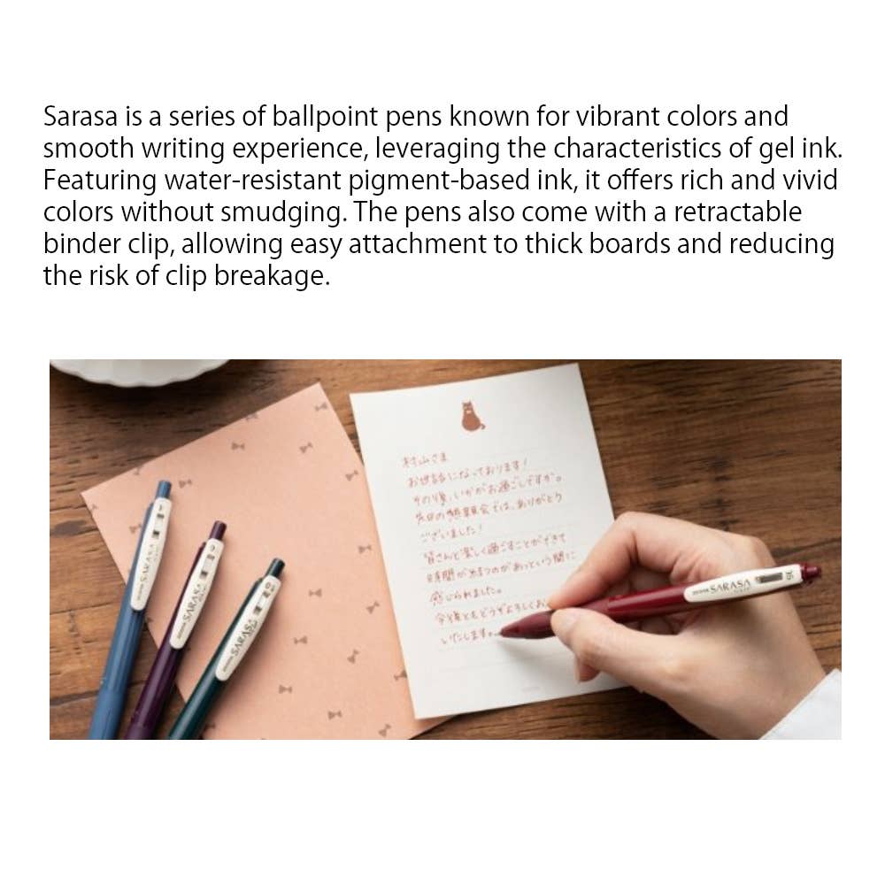 【JAPANESE STATIONERY】ZEBRA SARASA CLIP GELPEN MILK COLOR PEG: Pink