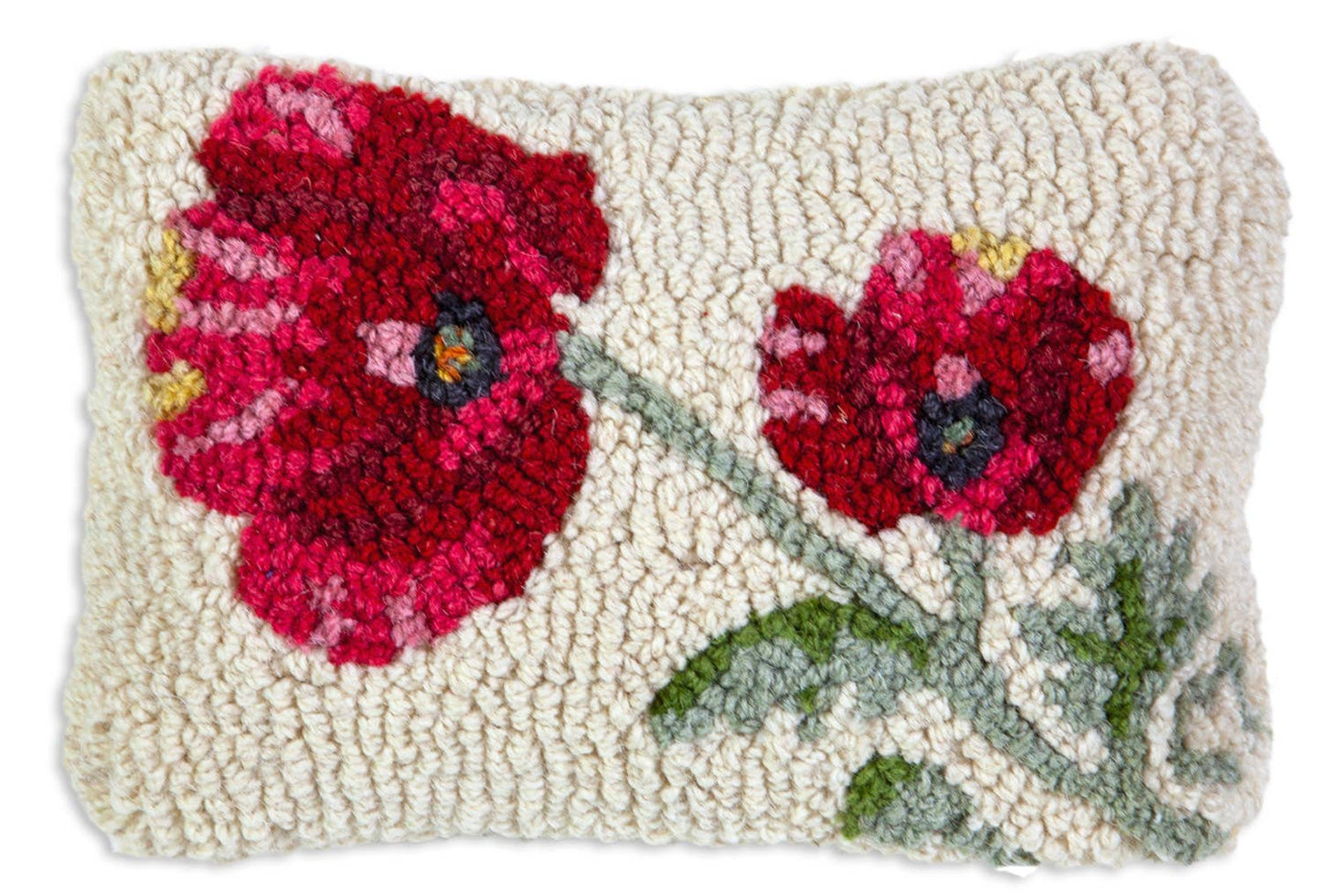 Poppy 8"x12" Hooked Wool Pillow