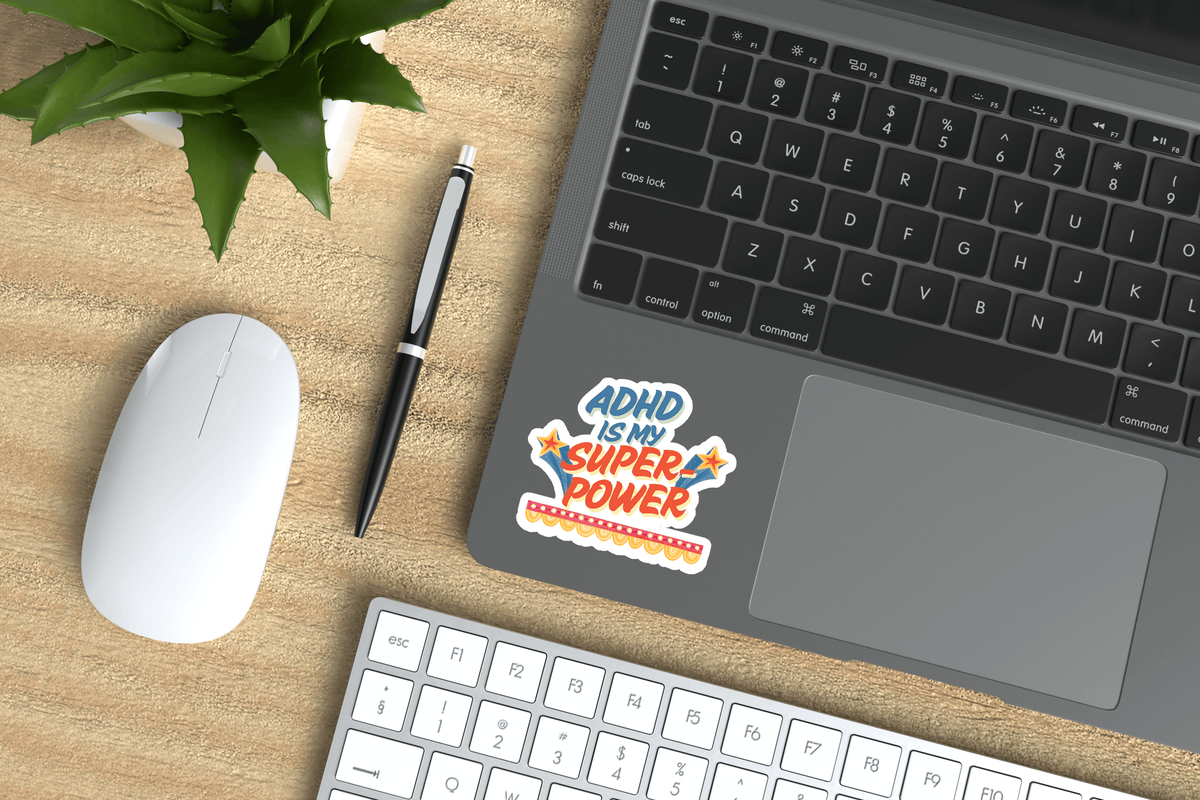 ADHD Is My Superpower Vinyl Sticker – Funny Mental Health Sticker for Laptops, Water Bottles & Journals