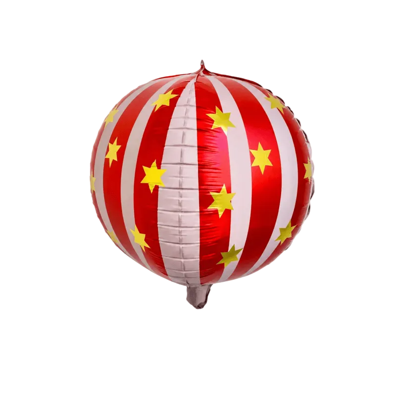 22" Red Stripe Star Ball Balloon