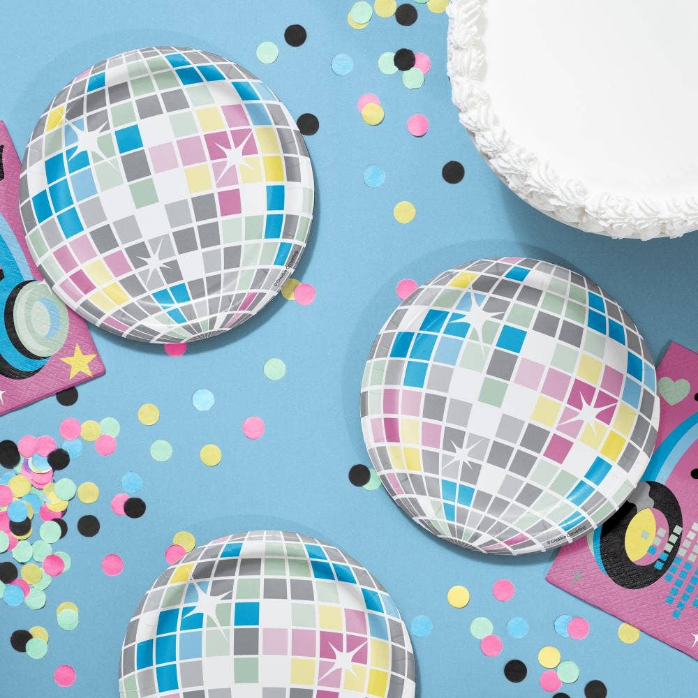Birthday Beats Disco Party Paper Dessert Plate, 8/Pkg