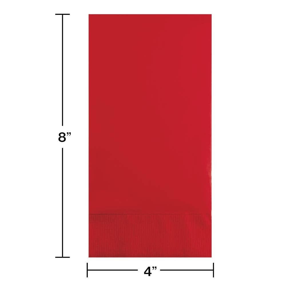 Classic Red 3 Ply Guest Towels, 16/Pkg