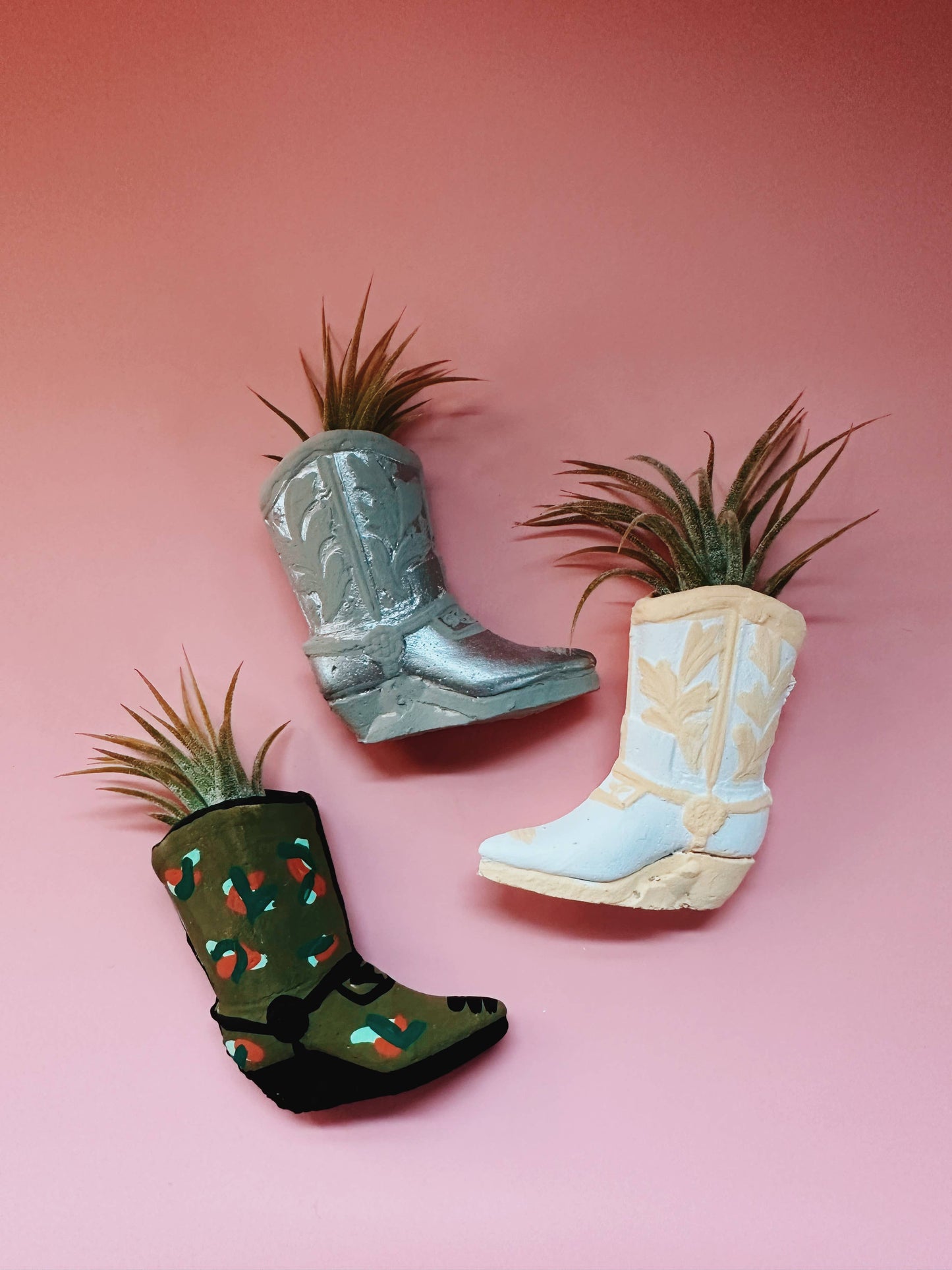 The Renaissance Mini Western Boot Planter and Plant