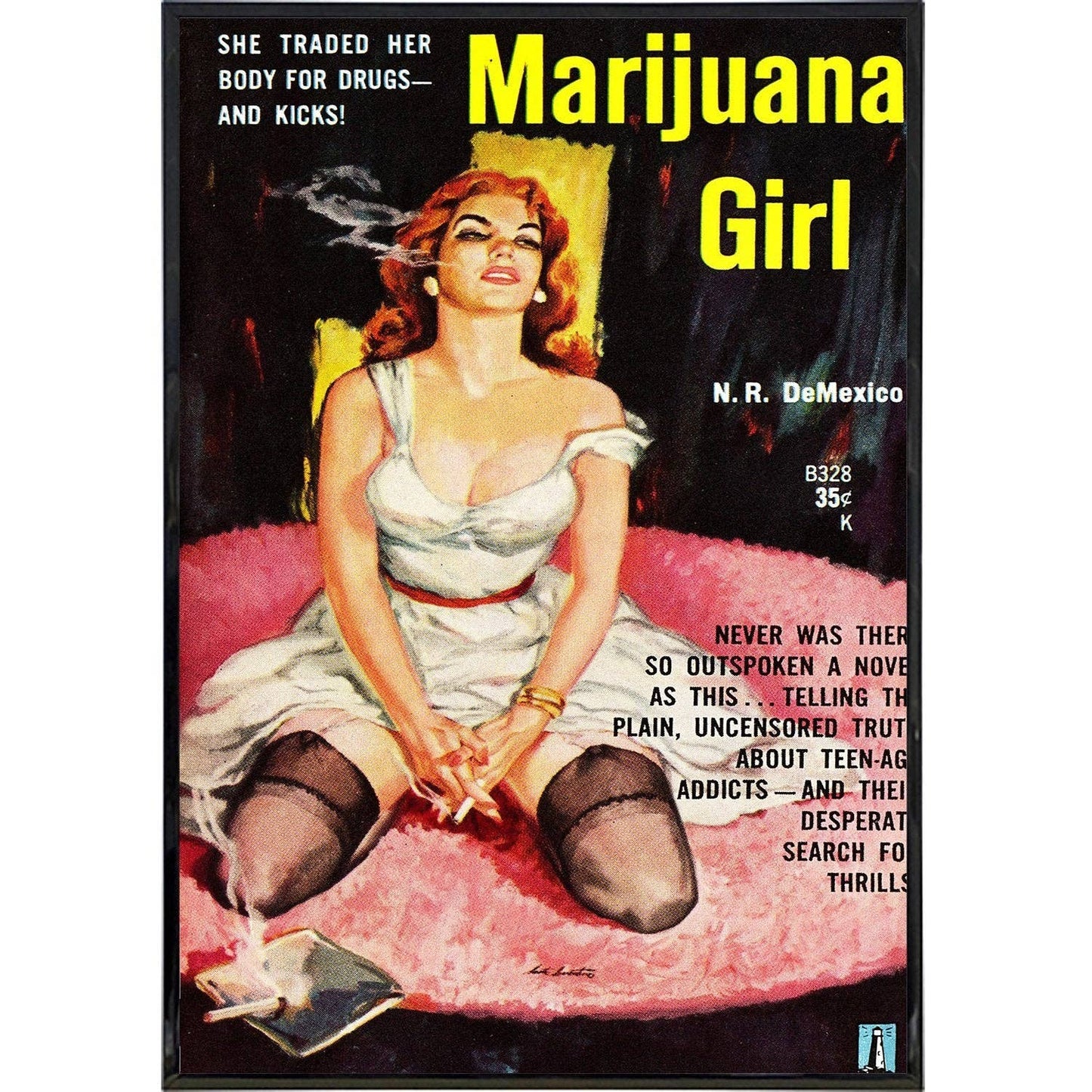 Marijuana Girl Comic Cover Print: Framed Print