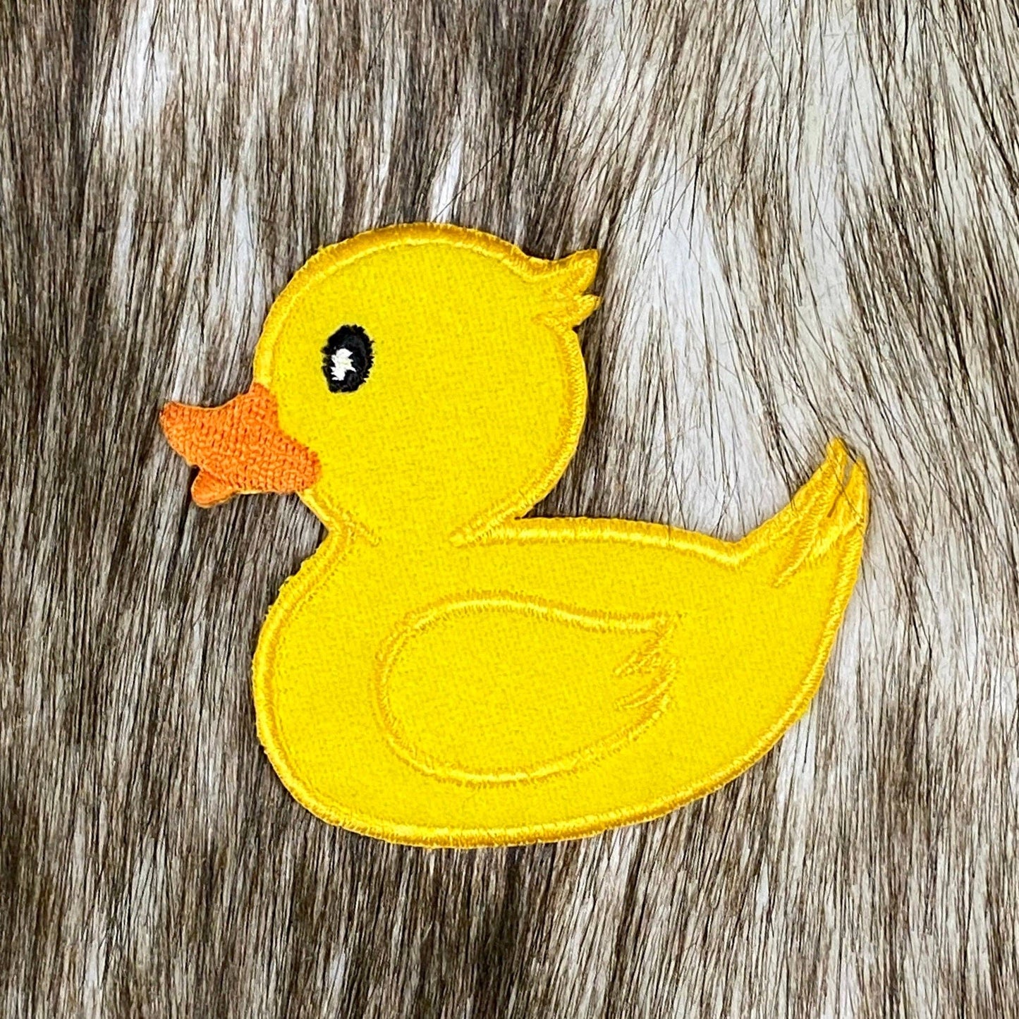 Yellow Duck, Rubber Duckie Ducky, Facing Left or Facing Right, - Iron on Patch: Facing Left