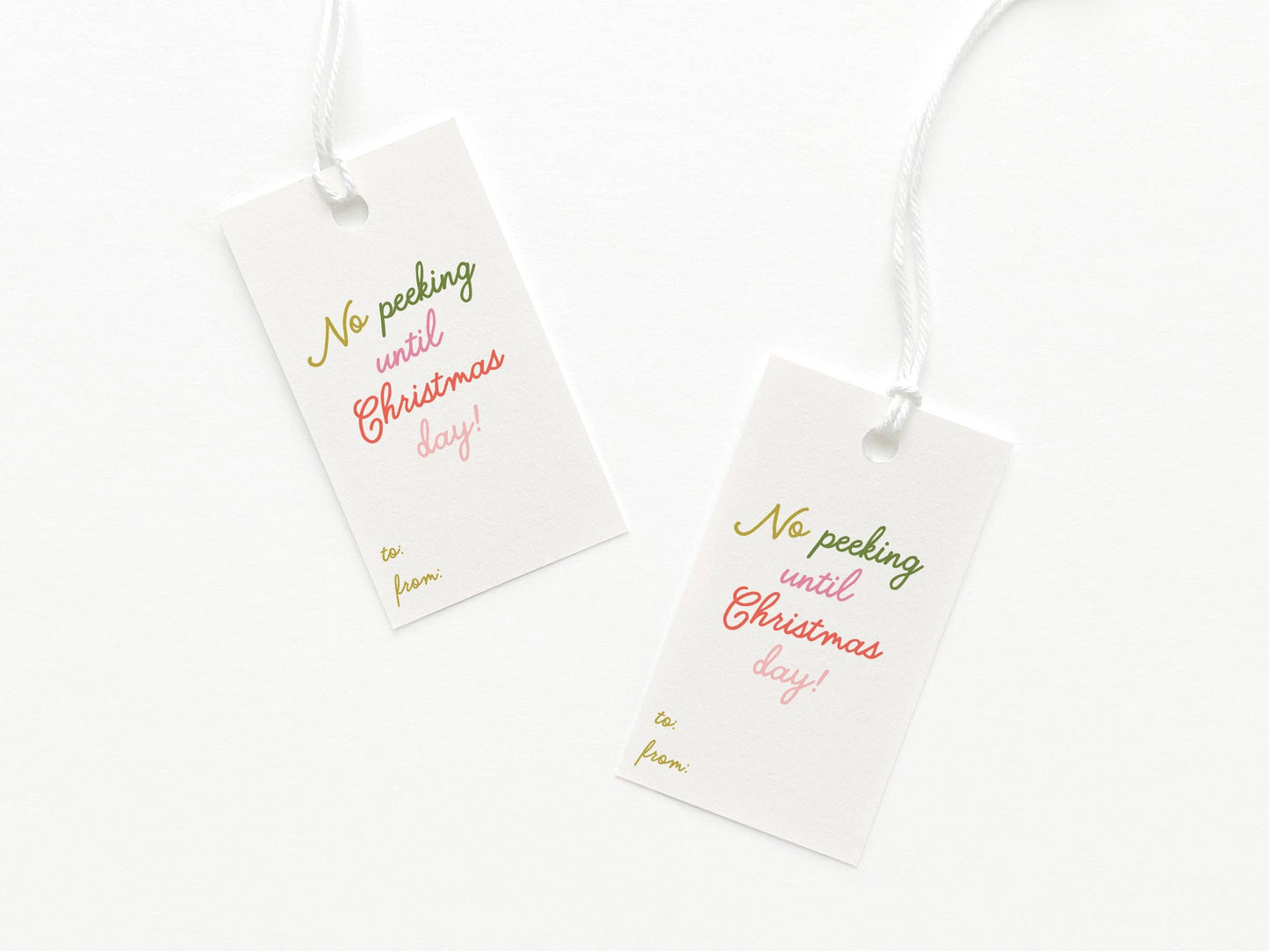 No Peeking Until Christmas Day Gift Tag