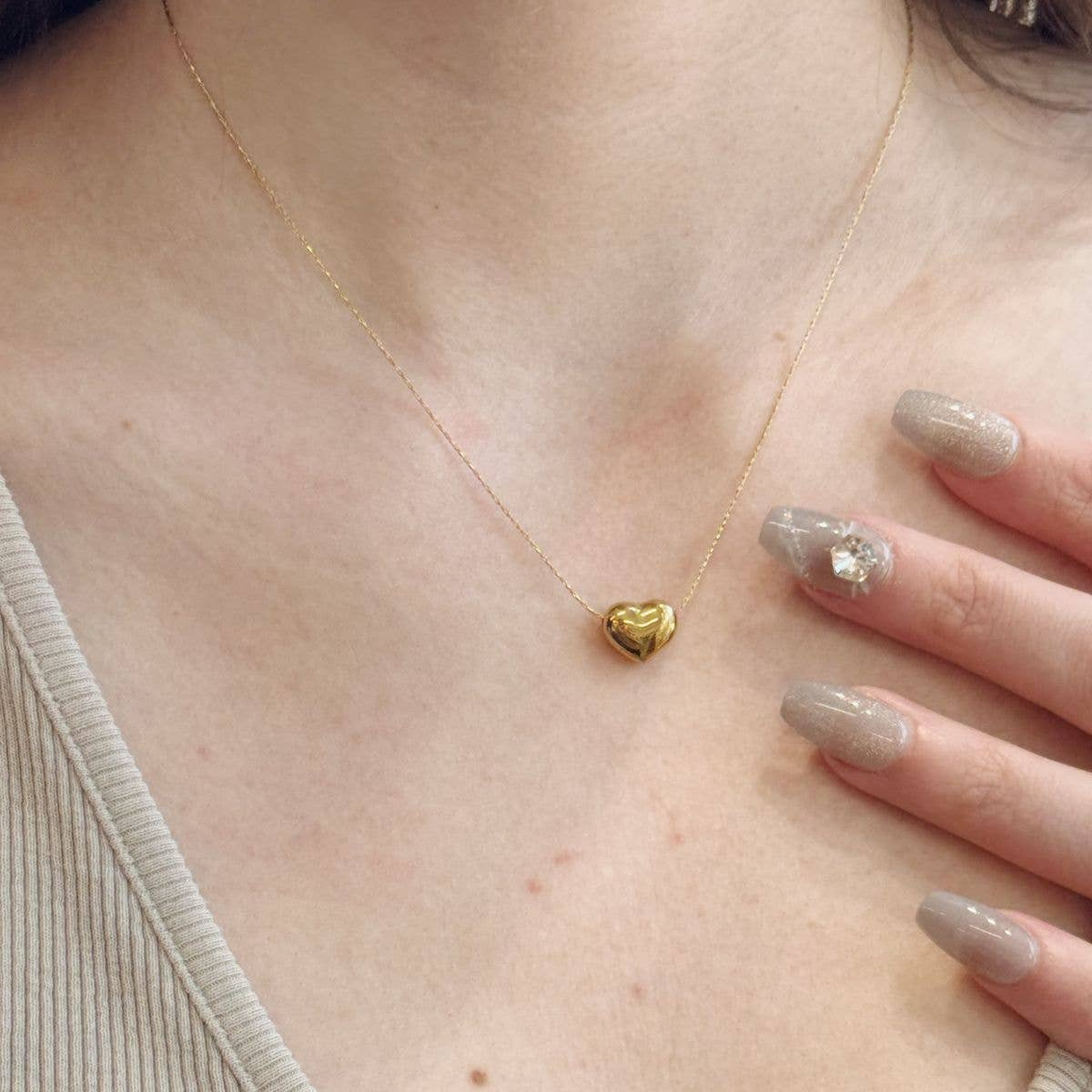 Pebble Heart Necklace