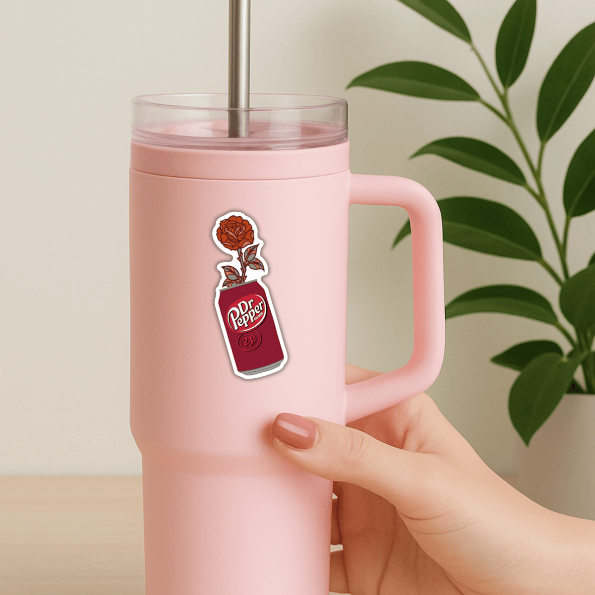 Dr Pepper Rose Sticker – Floral Soda-Inspired