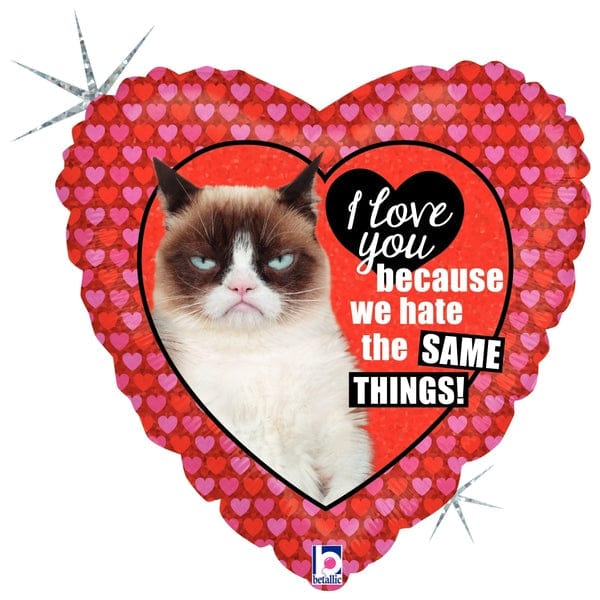 18" I Love You Because… Grumpy Cat Balloon