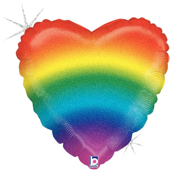 18" Rainbow Heart Balloon
