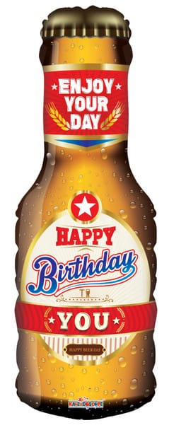 36" Happy Birthday Beer Bottle Balloon