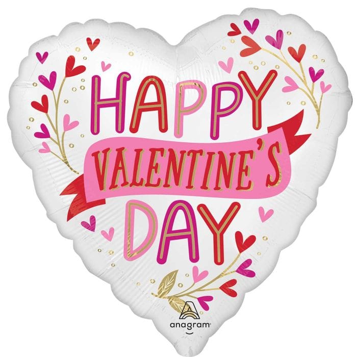28" Happy Valentine’s Day Botanical Traces Balloon