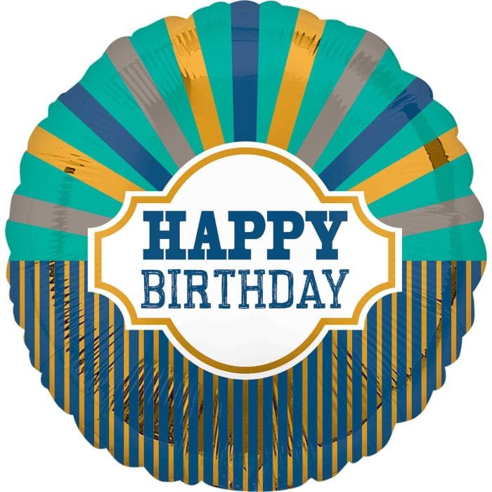 18" Happy Birthday Beams Balloon