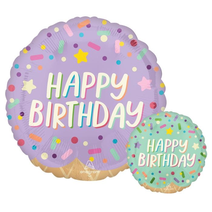 18" Happy Birthday Ice Cream Party Balloon