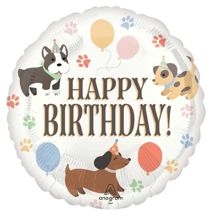 18" Happy Birthday Pawsome Party Dog Balloon