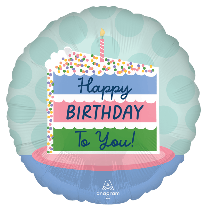 18" Happy Birthday To You Cake Balloon