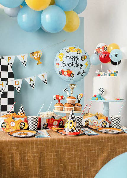 18” Happy Birthday Racing Balloon