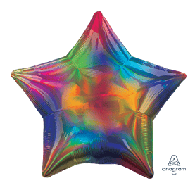 19" Iridescent Rainbow Star Balloon
