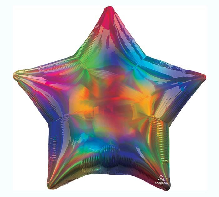 19" Iridescent Rainbow Star Balloon