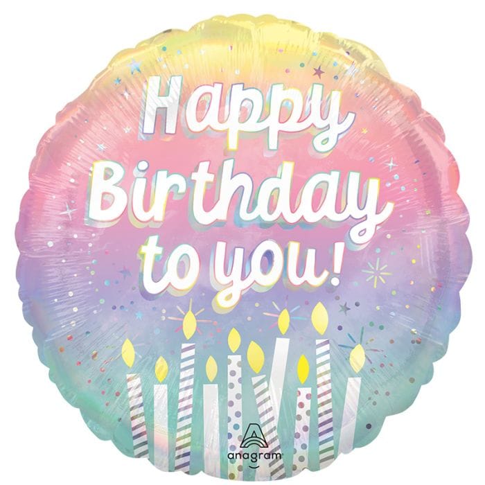 18" Pearlized Happy Birthday To You Balloon