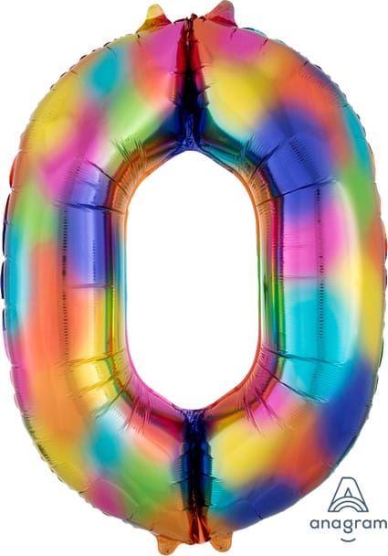 Rainbow Splash Foil Number Balloon
