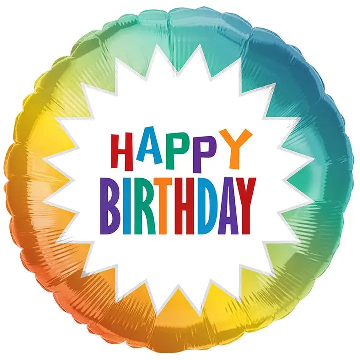 18" Happy Birthday Starburst Balloon