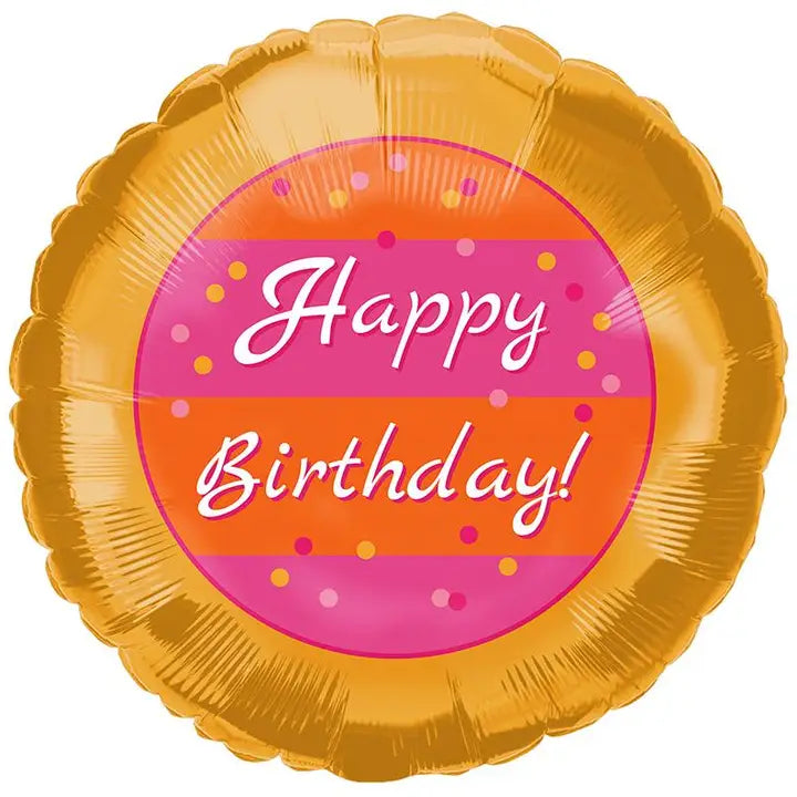 18" Happy Birthday Warm Colors Balloon