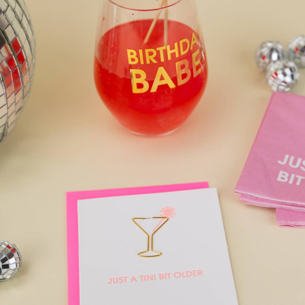 Birthday Babe - Gold Foil Stemless Wine Glass