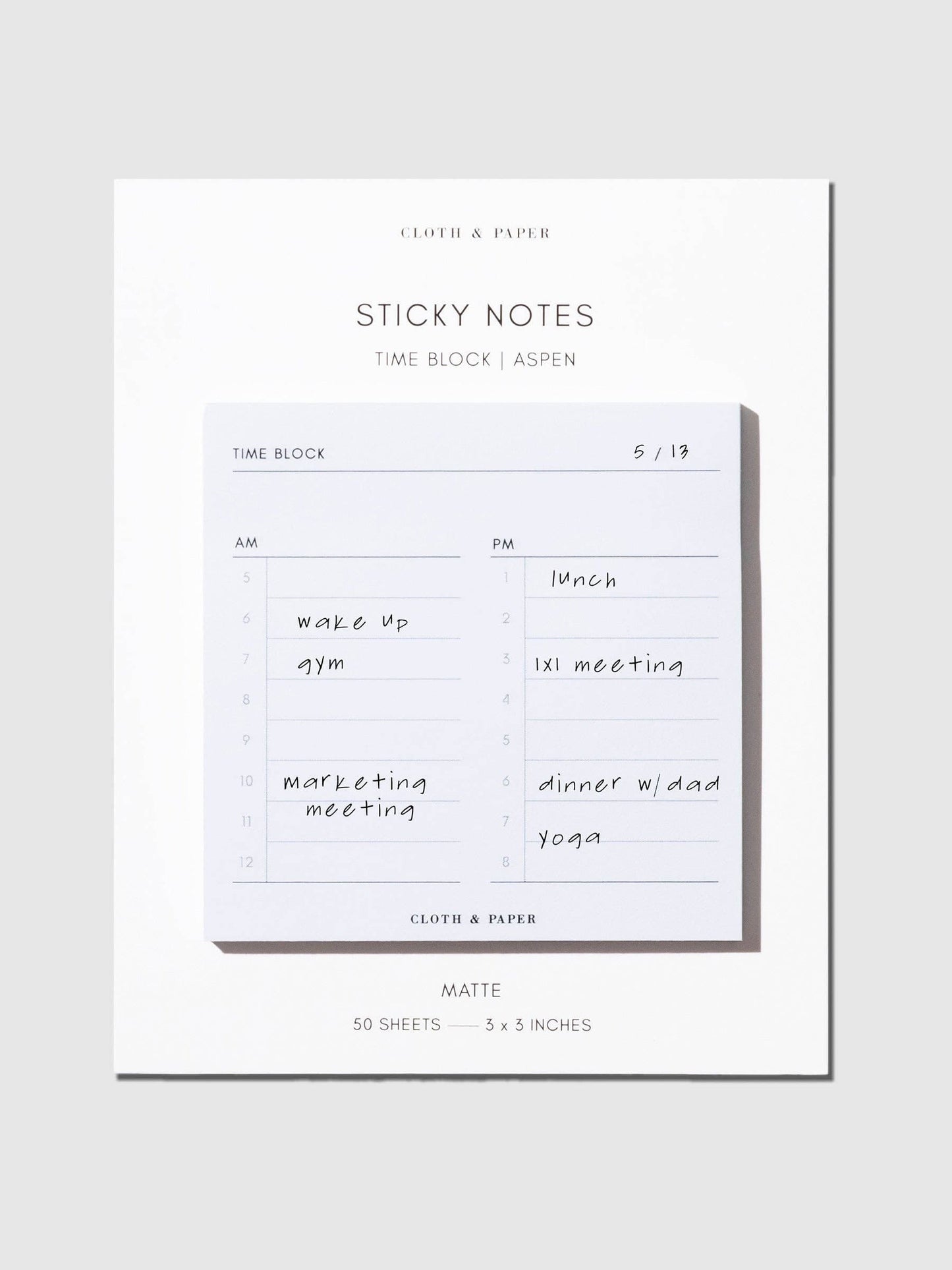 Time Block Sticky Note: Time Block Sticky Note
